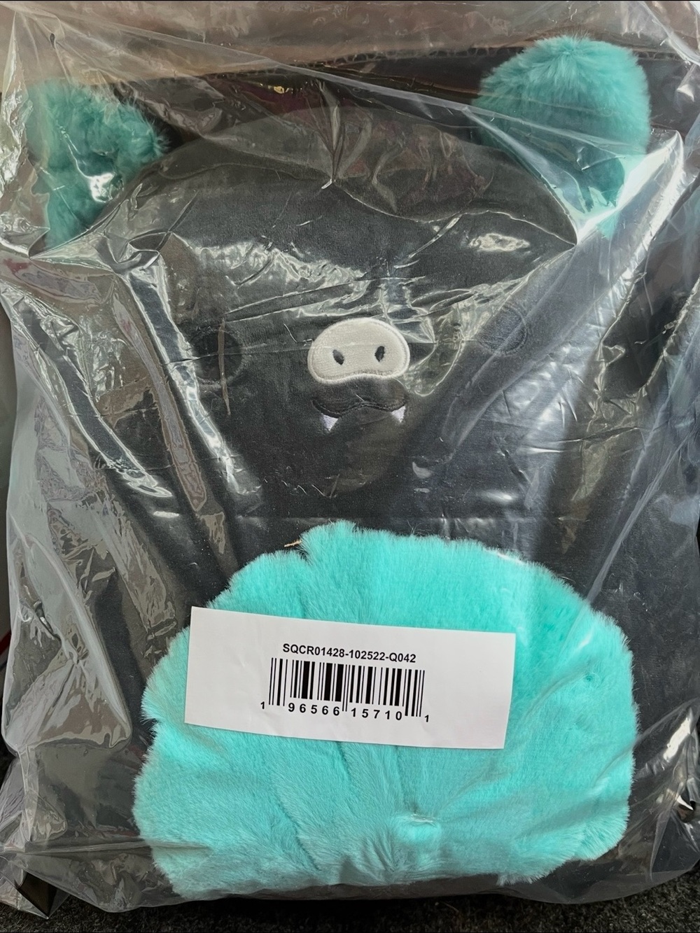 NWT Squishmallows 16” Inch Aldous the Black & Teal Fruit Bat Squishmallow